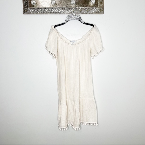 Revolve Eberjay White Sheer Off Shoulder Swim Cover Up Dress small medium - Picture 2 of 6